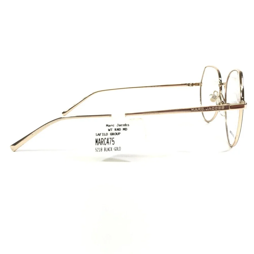 Marc Jacobs Eyeglasses Frames 475 2M2 Black Gold Round Full Rim 52-18-140